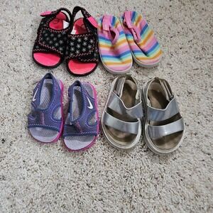 Toddler Girls Sandals Bundle: Wonder Nation, Nike, More - Size 4 Summer Beach